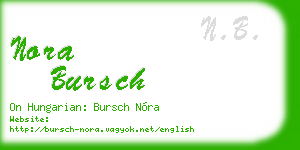 nora bursch business card